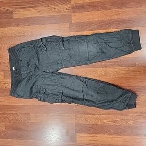 GAP KIDS boys XL Husky Gray Herringbone FULLY LINED Jogger Cargo Pants